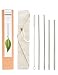Reusable Stainless Steel Straws Set of 4, Wide Mouth Drinking Metal Straws for 20 30 oz Tumbler, Eco-Friendly & BPA Free with Anti-Scratch Tips for Kid, 2x9.5"+ 2x10.5"+1xCleaning Brush, Straight