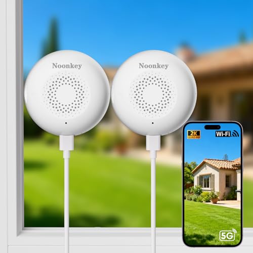 Image of Noonkey 2-Pack Window Cameras for Home Security - 3MP Ultra HD, Full AI Color Night Vision, Anti-Glare Indoor Window Cameras with Custom Zone, Alexa Compatible & 10X Zoom