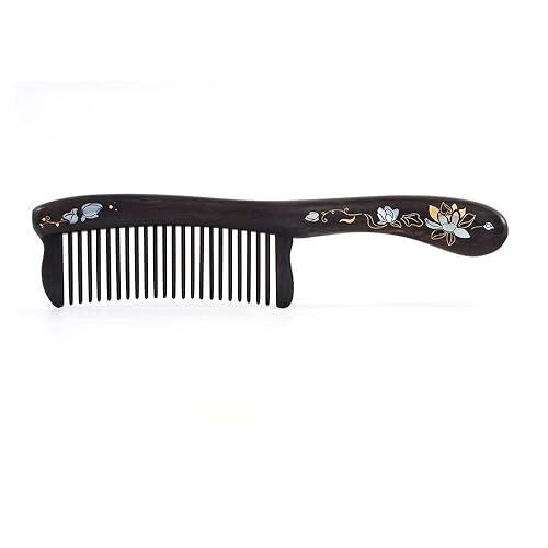 TAN MUJIANG Peine de madera para el cuidado del cabello Set Peine antiestático Lotus Word