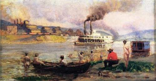 Tableau bateau à vapeur Ohio pour habiller un grand mur vide