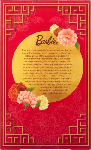 Muñeca Barbie Signature Año Nuevo Lunar vestido rojo miniatura 6