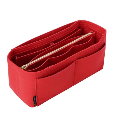 OMYSTYLE Red Purse Organizer Insert for Handbags, Felt Bag Organizer for Tote & Purse, Tote Bag Organizer Insert with 5 Sizes, Compatible with Neverful Speedy and More