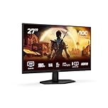 AOC Gaming Q27G42XNE, 27 Inch Quad HD Monitor, 180 Hz, 1 ms, FreeSync Premium, HDR10 (2560 x 1440, 2x HDMI 2.0, 1x DisplayPort 1.4), Black
