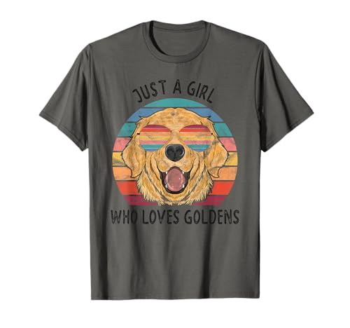 Girl Who Loves Golden Retrievers Dogs T-Shirt