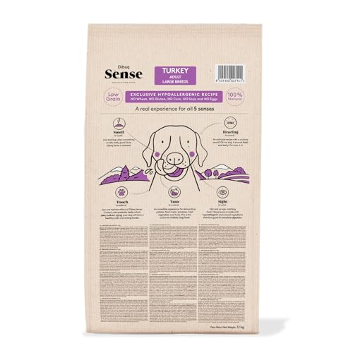Dibaq Sense Low Grain Truthahn Adult Maxi, Alleinfuttermittel für große Hunde, Low Grain mit Reis, GVO‑frei, 12 kg
