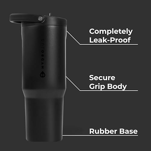 Miniatura 2 de HydroJug Sport Botella de acero inoxidable con popote, aislada al vacío, de 40 onzas, a prueba de fugas, diseño ergonómico, reutilizable, apta para