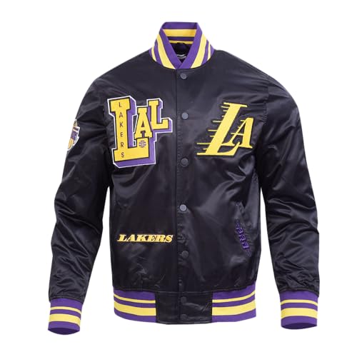 Pro Standard Mens Los Angeles Lakers Best Of Satin Jacket Black/Purple 3Xl