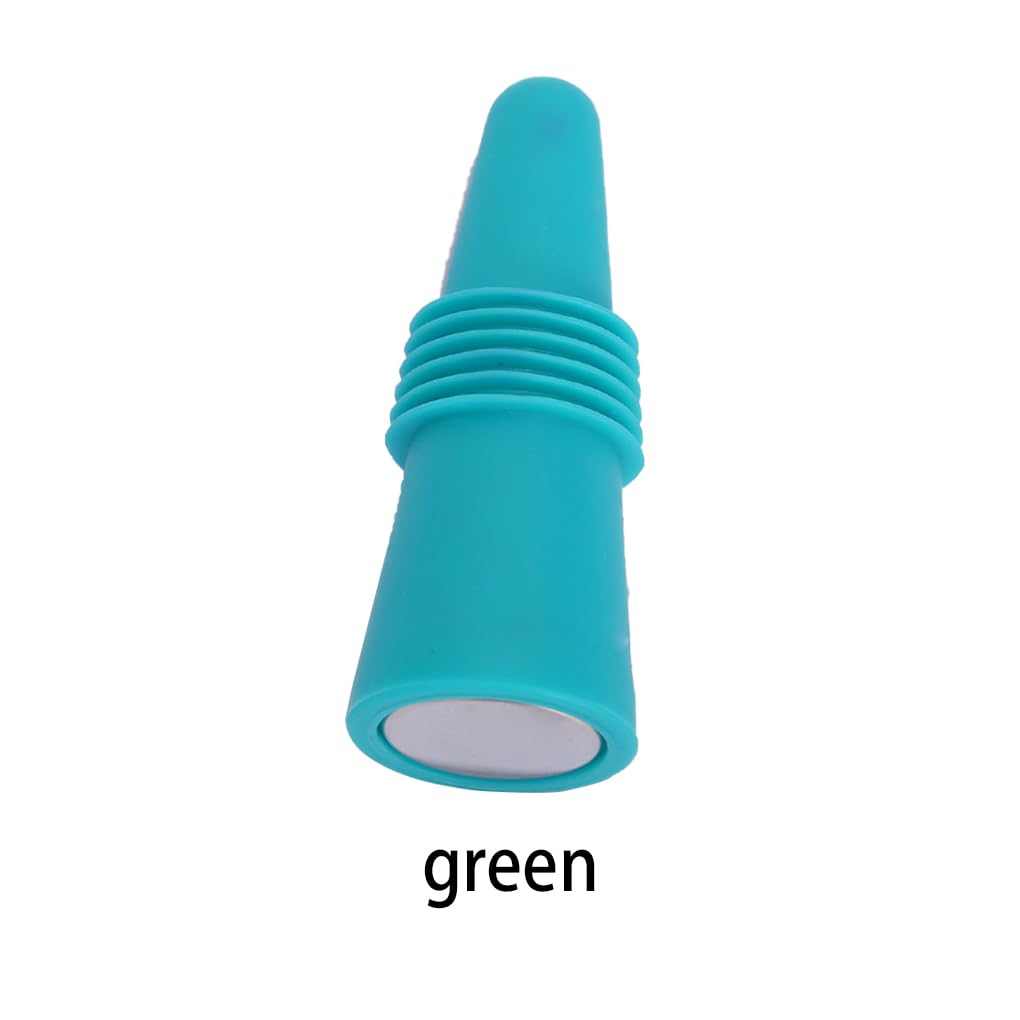 Lot de 10 bouchons en silicone pour bouteilles de vin, champagne et boissons - Anti-fuite - En acier inoxydable - Accessoires ergonomiques - Vert
