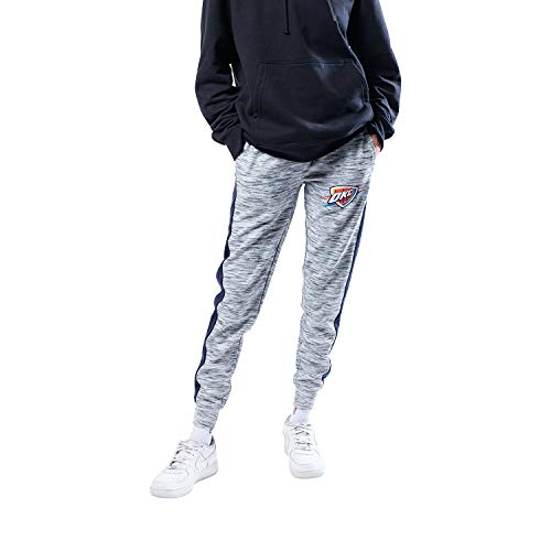 Ultra Game NBA Oklahoma City Thunder Womens Active Basic Fleece Jogger Sweatpants, Space Dye Gray, Large