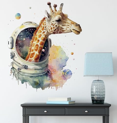 Vinilo decorativo infantil Giraffe cosmonaut1 miniatura 5