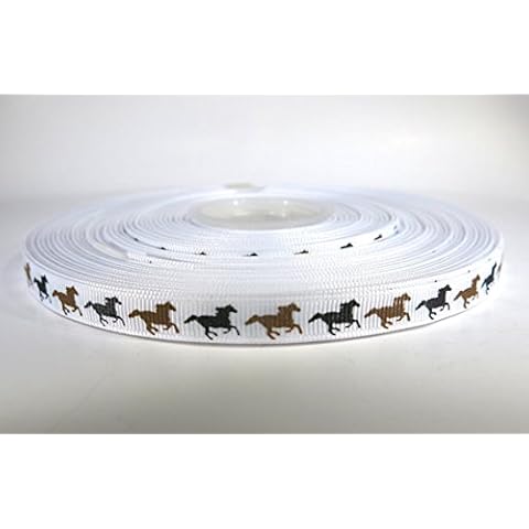 5 Yards of 3/8 inch "Horse" Grosgrain Ribbon Cover
