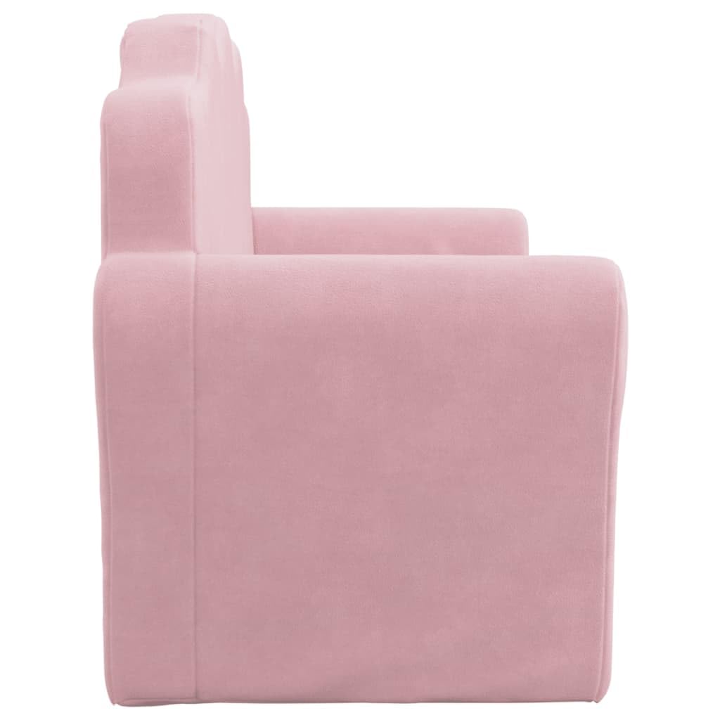 vidaXL Divano per Bambini a 2 Posti Rosa in Morbido Peluche