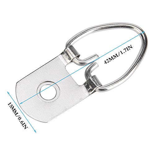 Image of 50 Sets Picture Hangers Kit with Screws, D Ring Picture Hangers Picture Frames Double Holes Clasp Picture Hanging Hardware Picture Hooks Picture Hang Solutions for Clock, Paintings (B)