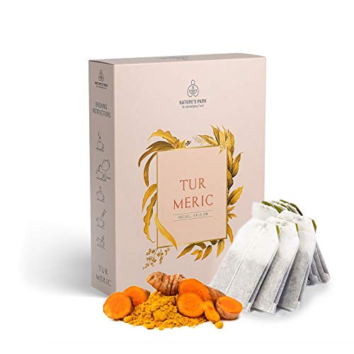 Image of Nature's Park - Turmeric (Haldi) Herbal Infusion - 5 Premium Tea Bags - 100% Pure & Natural Detox Wellness Drink for Immunity Boost, Digestive & Skin Health, Anti-Inflammatory - Antioxidants Rich