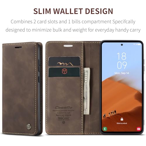Image of Kowauri for Samsung Galaxy S23 FE Case,Leather Wallet Case Classic Design with Card Slot and Magnetic Closure Flip Fold Case for Samsung Galaxy S23 FE 5G 2023 (Coffee)
