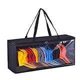 XQBAG Hat Storage, Baseball Cap Storage Bag, Hat Organizer with Clear PVC Double Zipper Closure, Holder Up to 19 Hats, Dust-proof (Black)…