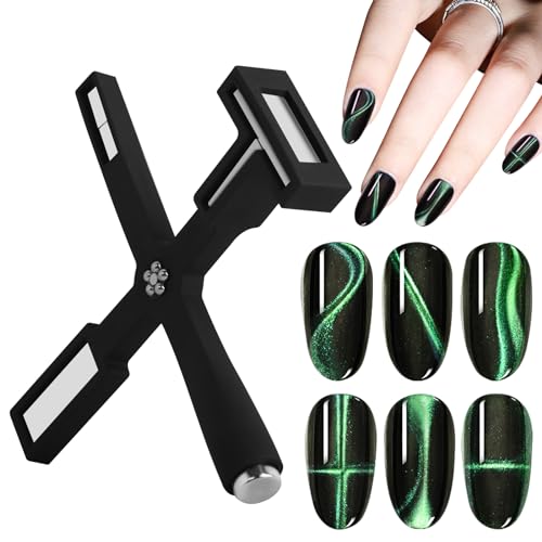 5 in 1 Nail Magnet Tool, Strong Nail Magnet Pens with Silicone Protective Case, Multifunctional Magnet Stick 3D Magnetic Cat Eye Gel Polish Nail Art, for Salon, Studio or Home