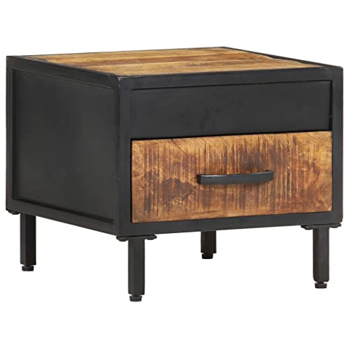ZQQLVOO Mesita de noche de 40 x 40 x 35 cm, madera de mango áspera, mesita de noche, mesita de noche, mesita de noche, mesita de noche, mesilla de noche, para dormitorio, salón, oficina