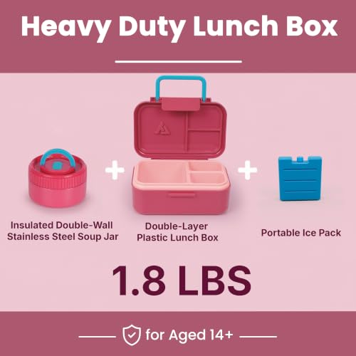 Image of Bento Lunch Box 1283ML / 43 oz with 391 ML / 13 oz Food Jar, Ice Pack