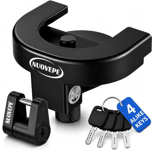 2 5/16Inch-Trailer-Hitch-Locks-Kit Heavy Duty Anti Theft Trailer Tongue Lock Reinforced Solid Steel Weatherproof Tow Coupler Lock Trailer Locks Ball Hitch for RV Camper Cargo Boat Caravan