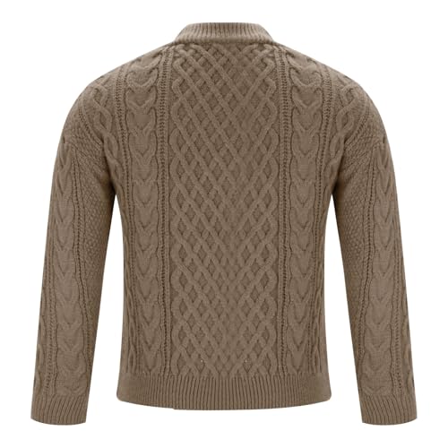 Mens Oversized Cable Sweater Knit Long Sleeve Crew Neck Sweater Fall Winter Casual Pullover Sweaters4