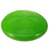HANABASS Cojín Inflable de Equilibrio para Yoga Verde, Asiento Oscilante de Pvc Grueso Multifuncional, Tapete para Arrodillarse y Rodillera Protectora Adecuado para Entrenamiento