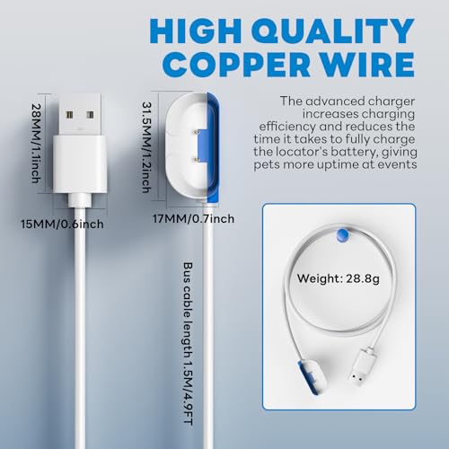 USB-Ladekabel kompatibel mit Tractive GPS Pet Tracker Location Smart Activity für Hunde Ersatz Magnetische Ladestation (New White)