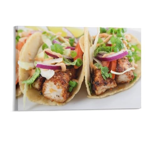 Mahi Mahi Fish Tacos Chipotle Lime Crema Room Aesthetics Posters