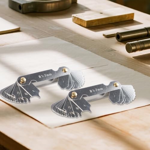 Enwye r1-7mm Edelstahl konkav-konvexer Bogenradiusmesser mit Schloss, legierter Stahl, wärmebehandelt für Präzisionsmessung