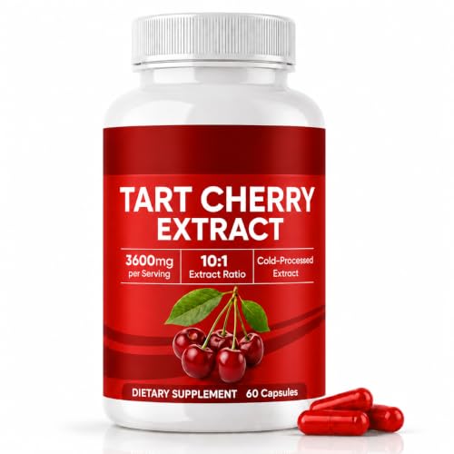 SDUQULK Good Grove Tart Cherry Cold Extracted - Good Grove Tart Cherry Extract Capsules 10:1 Extract 3600mg Strength 60 Counts (1PC)