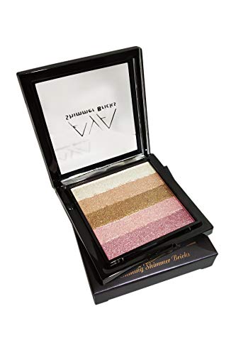 AYA Shimmer Brick Highlighter, Powder Highlighter and Bronzer, Shade 02, Easy-to-Blend Formula