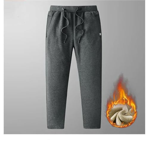 Men's Warm Fleece Lined Pants Straight Leg Sporty Trousers for Middle-Aged2
