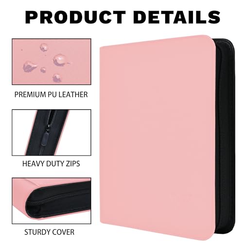 Vrsanok Toploaders Binder,Holds 128 Top Loaders,4 Pocket Top Loader Binder for 3" x 4"Rigid Cards,Double Sided Card Binder Abulm in 3"x4"Toploaders for Trading Cards by Vrsanok - Image 2