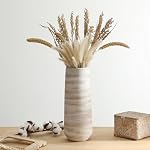 ALMA White Vessel 13 Inch Tall, Large Floor Vase for Wedding and Housewarming|Ceramic Pampas Grass Vase in Minimalist Modern Home Decor, Aesthetic Room Decor, Shelf Decor - Image 5