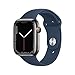 Produktbild Apple Watch Series 7 (GPS + Cellular, 45mm) Smartwatch - Edelstahlgehäuse Graphit, Sportarmband Abyssblau - Regular. Fitnesstracker, Blutsauerstoff und EKGApps, Always-On Retina Display, Wasserschutz