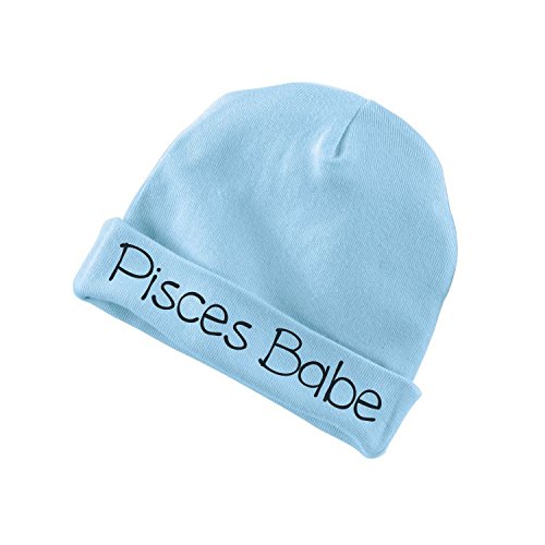 Pisces Babe Zodiac Sign Baby Beanie Cotton Cap Hat - Blue