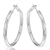 Pendientes de aro de plata, aretes pequeños para mujer, parte trasera omega, ligeros para boda