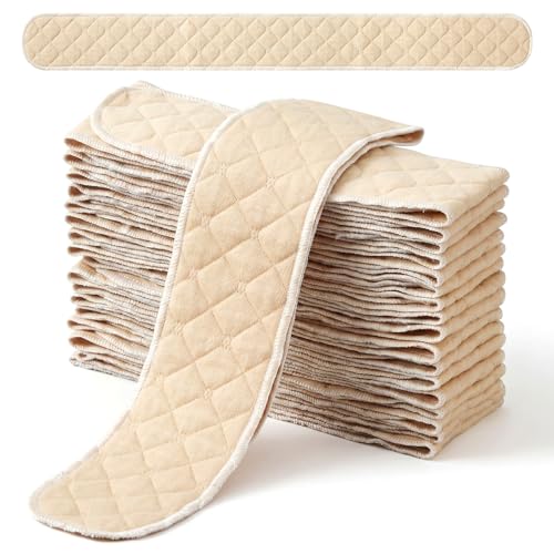 Image of Toulite 20 Pcs Bra Liners for Sweat, 3 Layer Washable Rectangle Cotton Under Breasts Pads for Women Absorb Sweating