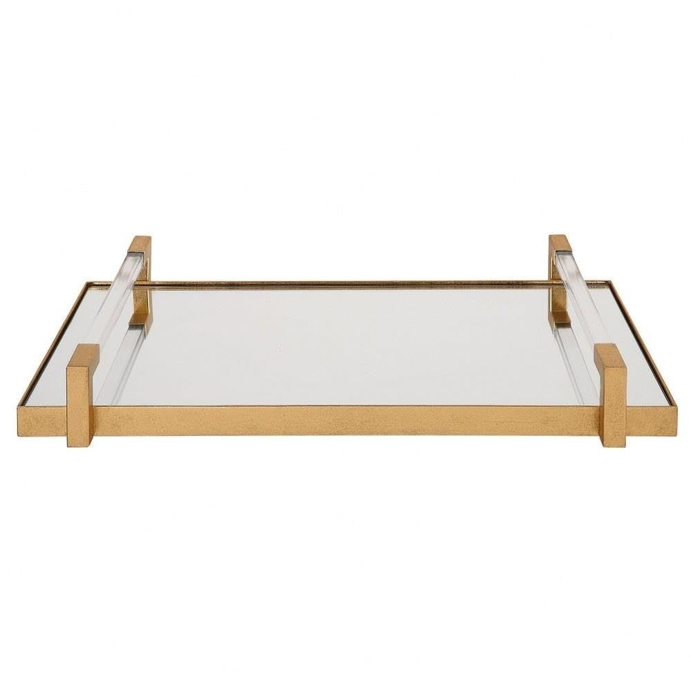 Deki - Mirrored Tray-3.13 Inches Tall and 23.75 Inches Wide-Gold Leaf Finish