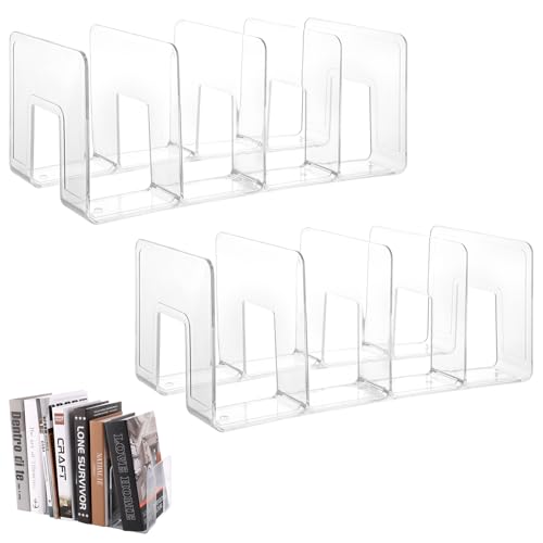 Oungy Lot de 2 organiseurs de livres, acrylique, transparents, pour sacs à main, porte-revues acrylique, ordinateur portable, livres, documents, dossiers