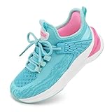 Stelle Girls Tennis Shoes Slip-on Kids Sneakers Lightweight Running Shoe Boys Walking Athletic Flats for Little/Big Kids(Aqua, 3ML)