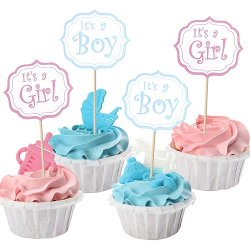 Rsstarxi Gender Reveal Cupcake Toppers