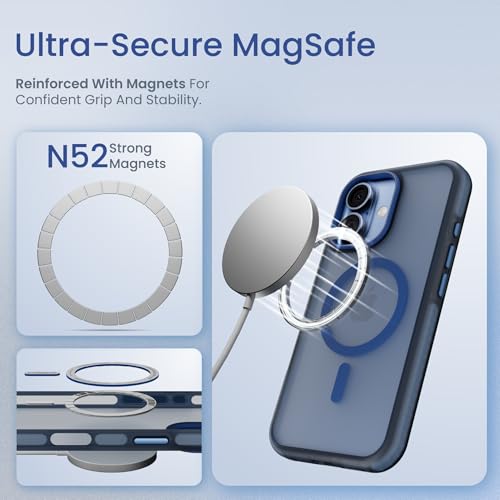 Image of CASEGEAR Bold Pro Back Cover Case Compatible with iPhone 17 | 14.8 Feet Drop Protection | Compatible with MagSafe | 360 Complete Protection | Shockproof & Scratch Resistant | Blue