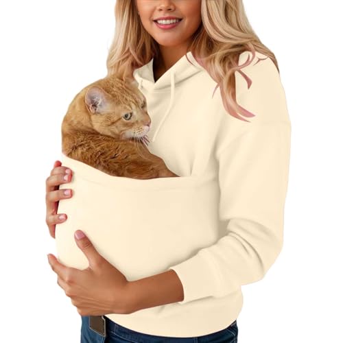 Pull oversize à grande poche sweat à capuche ample manches longues uni - 2