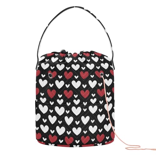 Yarn Storage Bag Small Crochet Bag Knitting Bag Organizer Love Texture Yarn Bags for Crocheting Basket