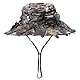 HIQIU Männer Boonie Hut Breite Krempe Dschungel Camouflage Sniper Hüte,Faltbar Herren Sonnenhut für Outdoor Tactical Jagd Camping (DE/NL/SE/PL, Alphanumerisch, Einheitsgröße, Grau Camouflage)