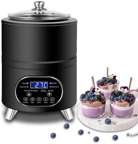 Yogurt Maker Machine with Temperature Control, 360° Fermentation, LED Display, 12L Capacity for Homemade Yogurt, Natto, Rice Wine – Perfect for Health-Conscious Foodies