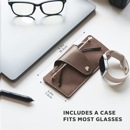 VULKIT Clutch Bag for Men with Removable Glasses Case, Large Mens Wrist Band Wallet, Business Hand Bag, Mocha Beige4