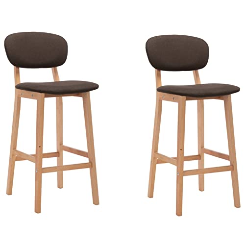 Bulliing Taburetes de Cocina 2 Unidades Tela marrón Bancos Altos para Cocina Banquetas