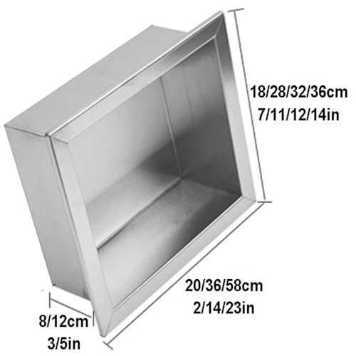 Wbudowany prysznic ze stali nierdzewnej i metalowy uchwyt na papier toaletowy, srebrna szafka ścienna do przechowywania hotelu kuchni oszczędzająca miejsce design 18 x 20 x 8 cm (7 x 8 x 3 cale)